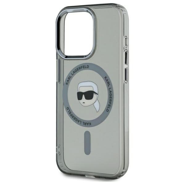 Karl Lagerfeld KLHMP15LHLSKIK iPhone 15  Pro 6.1&quot; czarny/black hardcase IML Metal Karl Head MagSafe