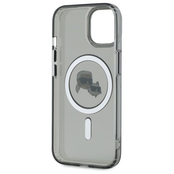Karl Lagerfeld KLHMP15SHLSKCK iPhone 15  6.1&quot; czarny/black hardcase IML Metal Karl&Choupette Head MagSafe