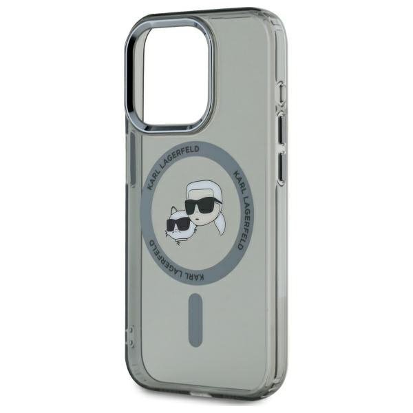 Karl Lagerfeld KLHMP15XHLSKCK iPhone 15  Pro Max 6.7&quot; czarny/black hardcase IML Metal Karl&Choupette Head MagSafe