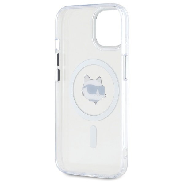 Karl Lagerfeld KLHMP15MHLSCHH iPhone 15  Plus 6.7&quot; biały/white hardcase IML Metal Choupette Head MagSafe