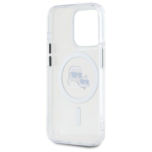 Karl Lagerfeld KLHMP15XHLSKCH iPhone 15  Pro Max 6.7&quot; biały/white hardcase IML Metal Karl&Choupette Head MagSafe