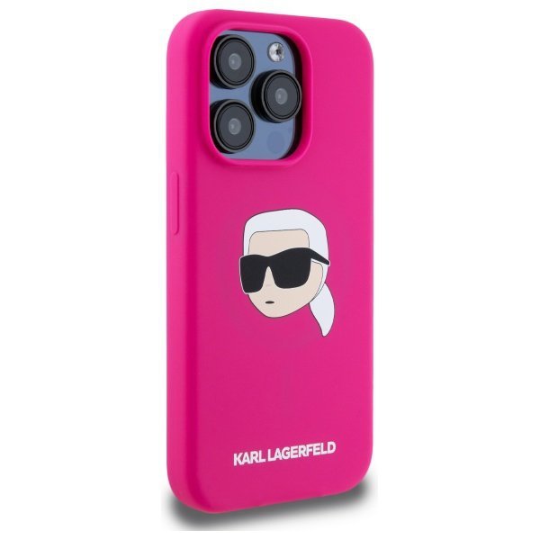 Karl Lagerfeld KLHMP15XSKHPPLF iPhone 15 Pro Max 6.7&quot;fuksja/ fuschia hardcase Silicone Karl Head Print MagSafe