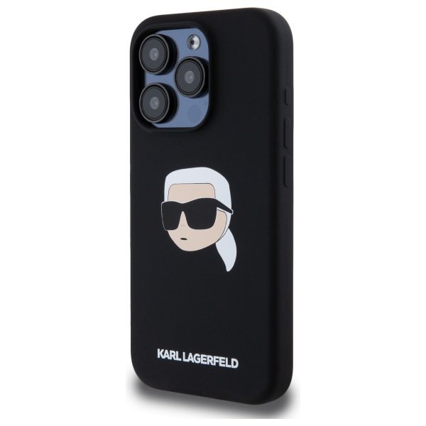 Karl Lagerfeld KLHMP15XSKHPPLK iPhone 15 Pro Max 6.7&quot; czarny/black hardcase Silicone Karl Head Print MagSafe