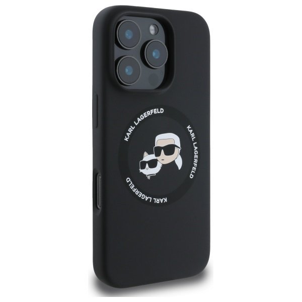 Karl Lagerfeld KLHMP16XSKCHTCK iPhone 16 Pro Max 6.9&quot; czarny/black hardcase Silicone Karl&Choupette Heads MagSafe