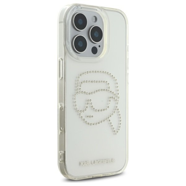 Karl Lagerfeld KLHCP16XHKHDCELT iPhone   16 Pro Max 6.9&quot; przezroczysty/transparent hardcase IML Rhinestones Karl Head
