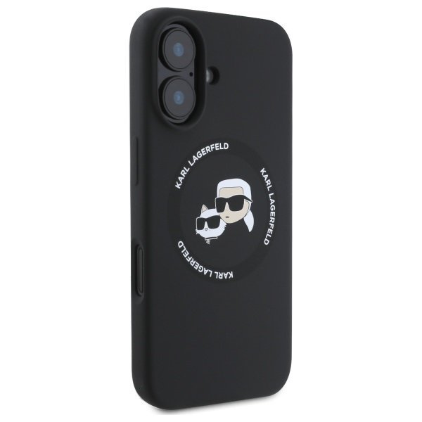 Karl Lagerfeld KLHMP16SSKCHTCK iPhone 16 6.1&quot; czarny/black hardcase Silicone Karl&Choupette Heads MagSafe