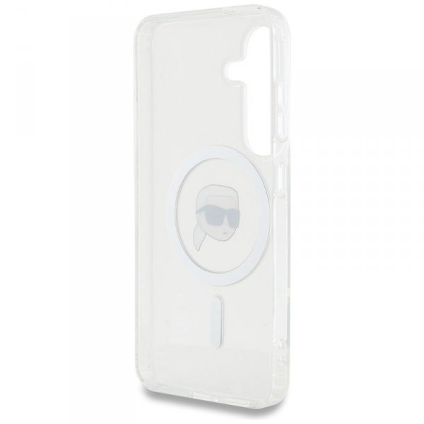 Etui Karl Lagerfeld Button Karl Head     Printed Logo MagSafe do Samsung Galaxy S25 biały