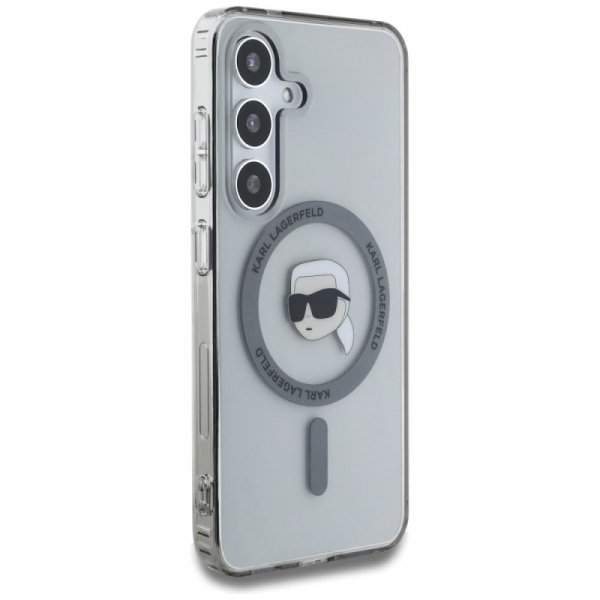 Etui Karl Lagerfeld Button Karl Head     Printed Logo MagSafe do Samsung Galaxy S25 czarny