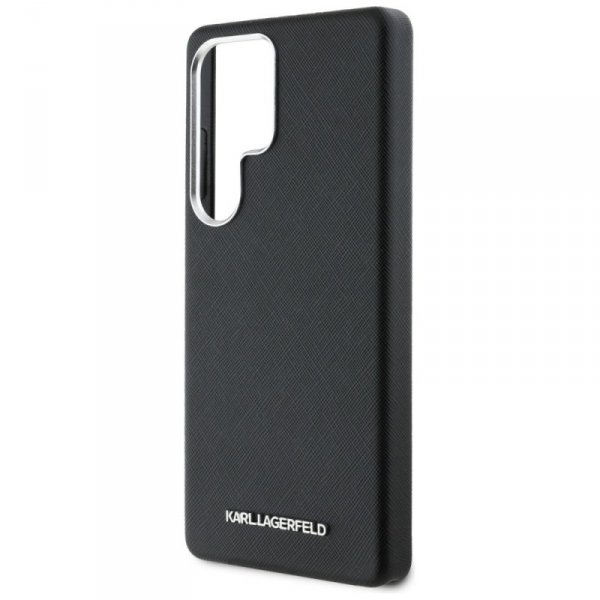 Etui Karl Lagerfeld Saffiano Full        Wrapped Elongated Metal Logo MagSafe do Samsung Galaxy S25 Ultra czarny