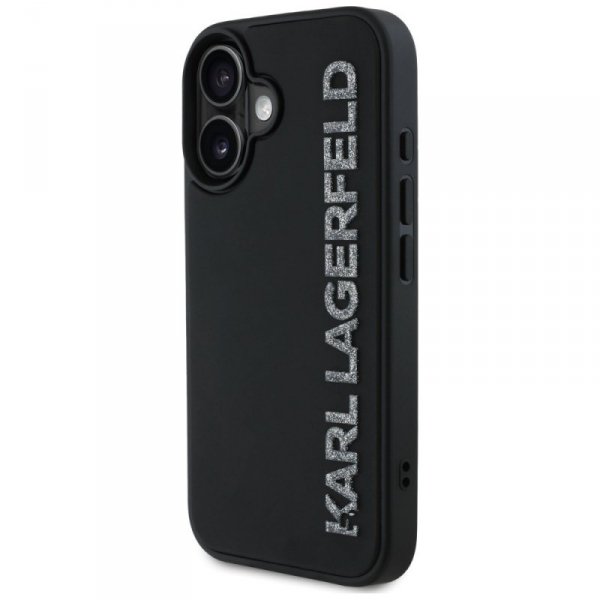 Etui Karl Lagerfeld HC 3D Rubber         Elongated Glitter do iPhone 16 czarny