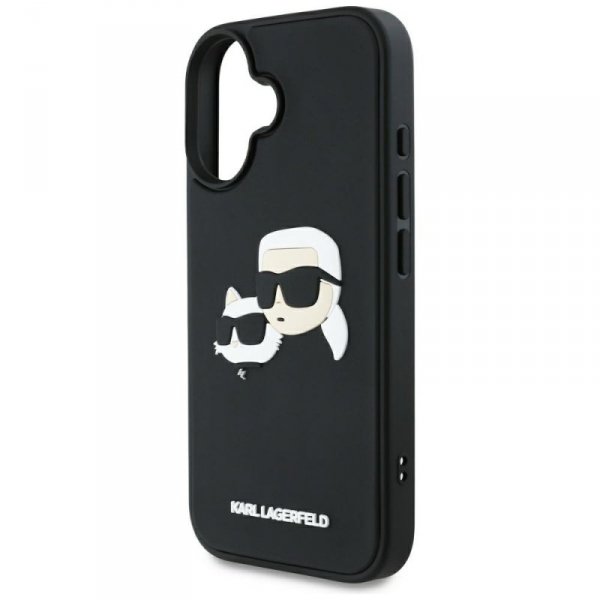 Etui Karl Lagerfeld HC 3D Rubber Double  Heads do iPhone 16 czarny