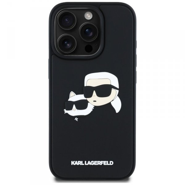 Etui Karl Lagerfeld HC 3D Rubber Double  Heads do iPhone 16 Pro Max czarny