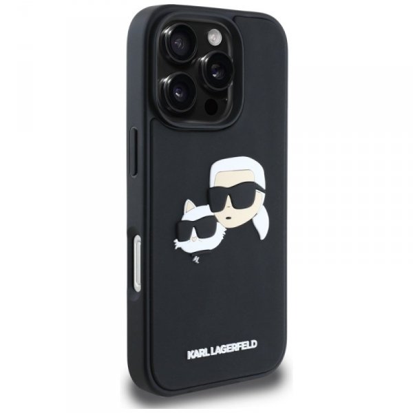 Etui Karl Lagerfeld HC 3D Rubber Double  Heads do iPhone 16 Pro Max czarny