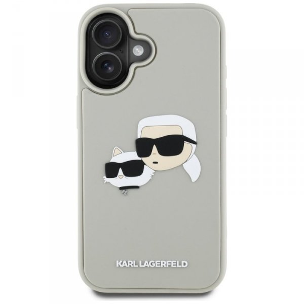 Etui Karl Lagerfeld HC 3D Rubber Double  Heads do iPhone 16 beżowy