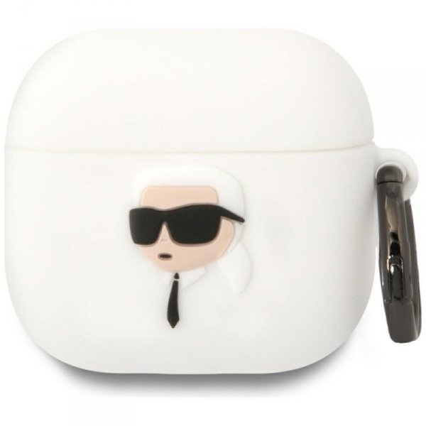 Etui Karl Lagerfeld 3D Silicone NFT do   AirPods 4 biały