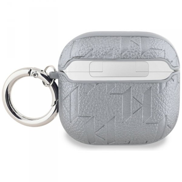 Etui Karl Lagerfeld Monogram Karl Head   do AirPods 4 srebrny