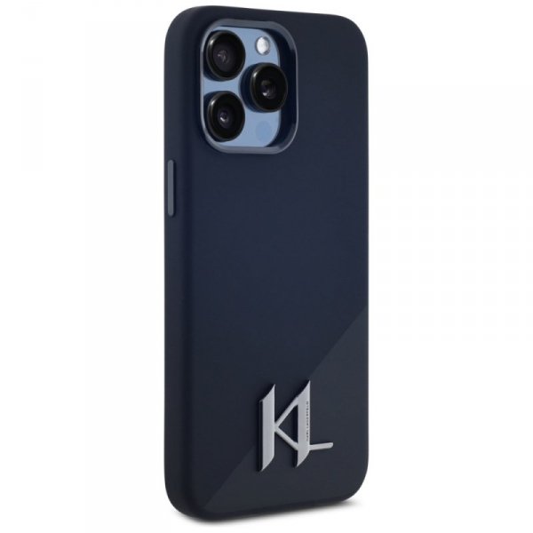 Etui Karl Lagerfeld Silicone Shadow      Metal Initial MagSafe do iPhone 15 Pro Max czarny