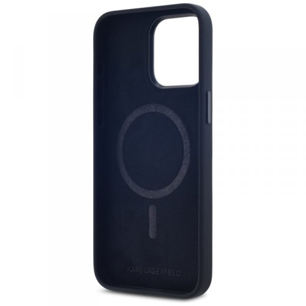Etui Karl Lagerfeld Silicone Shadow      Metal Initial MagSafe do iPhone 15 Pro Max czarny