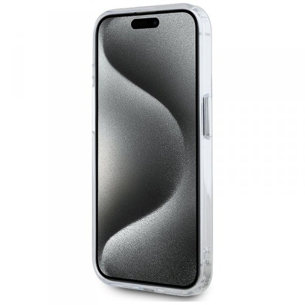 Etui Karl Lagerfeld IML Metal Karl Head  MagSafe do iPhone 15 Pro biały