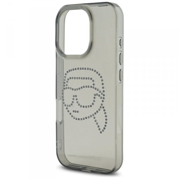 Etui Karl Lagerfeld IML Rhinestones Karl Head do iPhone 16 Pro czarny