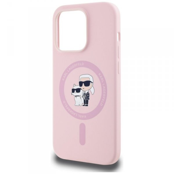Etui Karl Lagerfeld Silicone             Karl&Choupette MagSafe do iPhone 14 Pro różowy