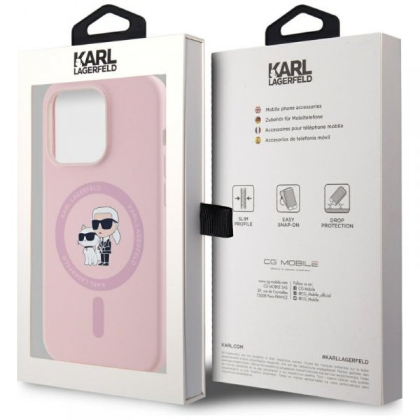 Etui Karl Lagerfeld Silicone             Karl&Choupette MagSafe do iPhone 14 Pro różowy