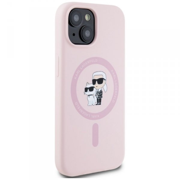 Etui Karl Lagerfeld Silicone             Karl&Choupette MagSafe do iPhone 15 różowy