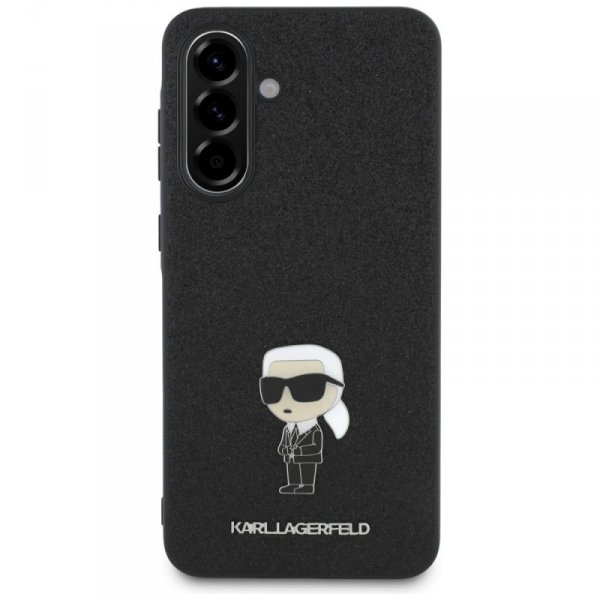 Etui Karl Lagerfeld Fixed Glitter Ikonik Logo Metal Pin do Samsung Galaxy A56 czarny