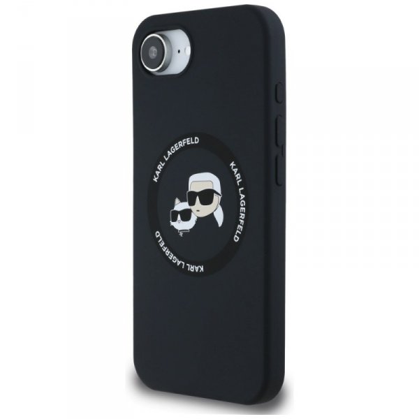 Etui Karl Lagerfeld Silicone             Karl&Choupette Heads MagSafe do iPhone 16e czarny