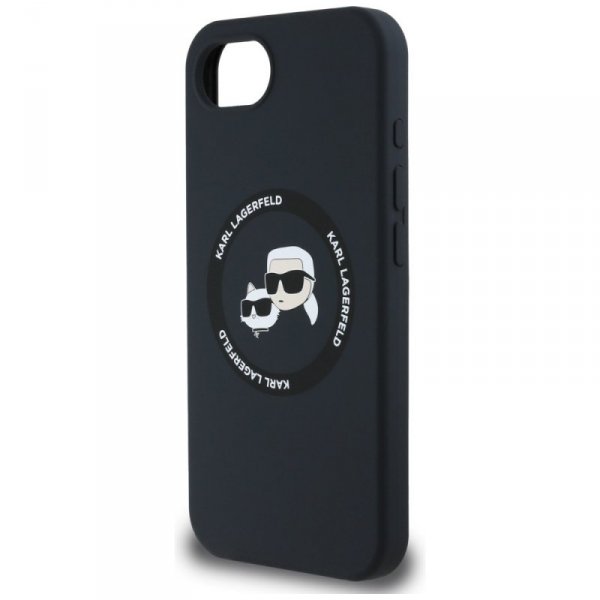 Etui Karl Lagerfeld Silicone             Karl&Choupette Heads MagSafe do iPhone 16e czarny