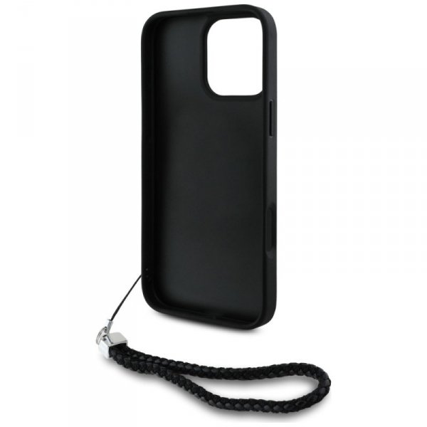 Etui Karl Lagerfeld Quilted Initial Logo & Chain Strap do iPhone 16 Pro czarny