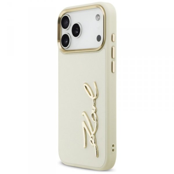 Etui Karl Lagerfeld Karl Script Logo do  iPhone 17 Pro Max beżowy