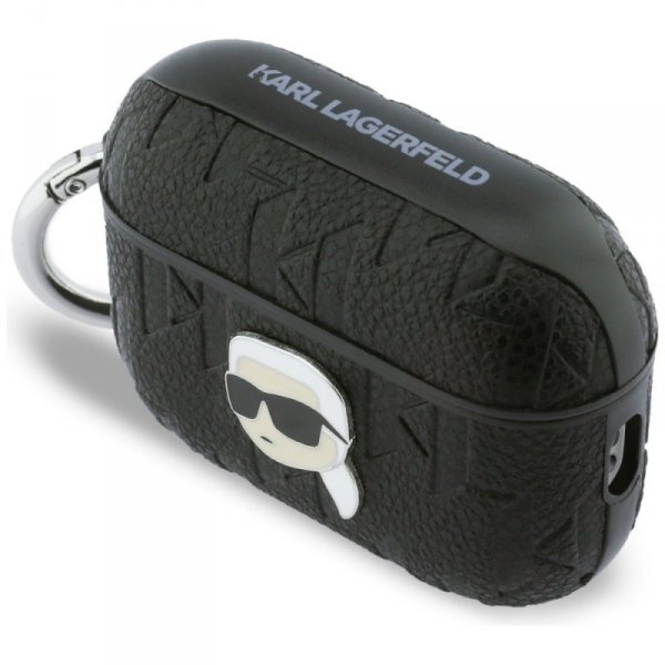 Karl Lagerfeld Monogram Karl Head – Skórzane Etui do Apple AirPods Pro – Black