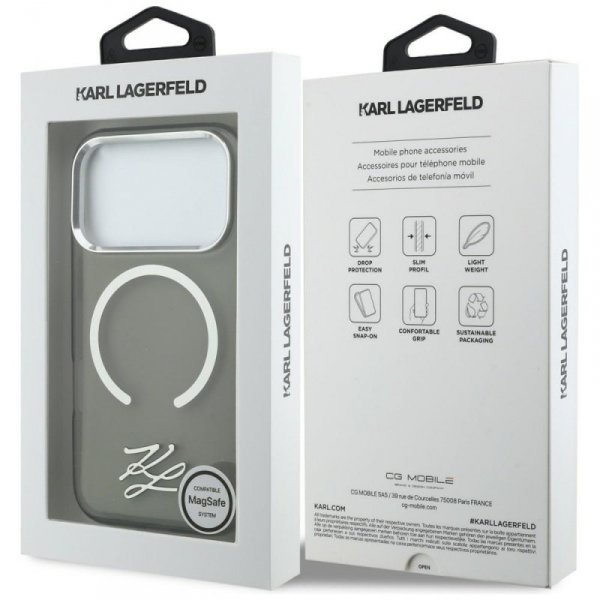 Etui Karl Lagerfeld IML KL Script Logo   MagSafe do iPhone 17 Pro Max czarny