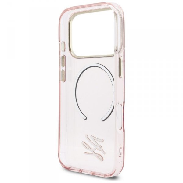 Etui Karl Lagerfeld IML KL Script Logo   MagSafe do iPhone 17 Pro różowy