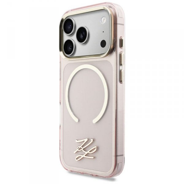 Etui Karl Lagerfeld IML KL Script Logo   MagSafe do iPhone 17 Pro Max różowy