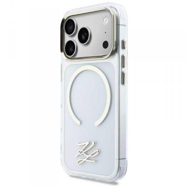 Etui Karl Lagerfeld IML KL Script Logo   MagSafe do iPhone 17 Pro Max przezroczysty