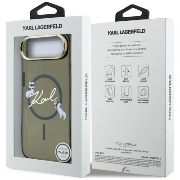 Etui Karl Lagerfeld IML Choupettes Karl  Script Logo MagSafe do iPhone Air czarny