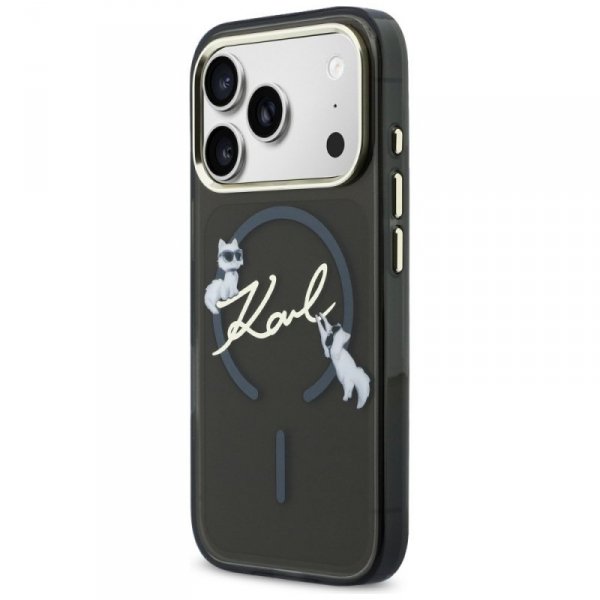 Etui Karl Lagerfeld IML Choupettes Karl  Script Logo MagSafe do iPhone 17 Pro Max czarny