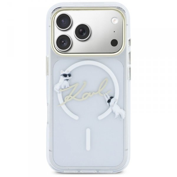 Etui Karl Lagerfeld IML Choupettes Karl  Script Logo MagSafe do iPhone 17 Pro Max przezroczysty