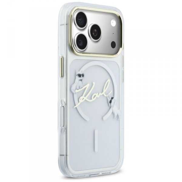 Etui Karl Lagerfeld IML Choupettes Karl  Script Logo MagSafe do iPhone 17 Pro Max przezroczysty