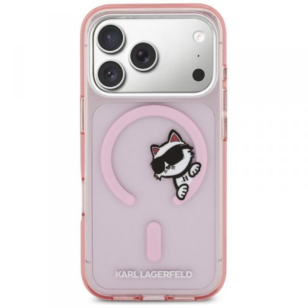 Etui Karl Lagerfeld IML Peekaboo MagSafe do iPhone 17 Pro różowy