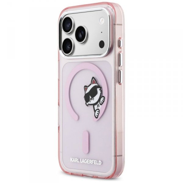 Etui Karl Lagerfeld IML Peekaboo MagSafe do iPhone 17 Pro Max różowy