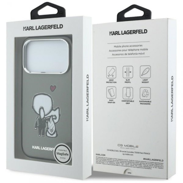 Etui Karl Lagerfeld Karl & Choupette     Back MagSafe do iPhone 17 Pro Max czarny