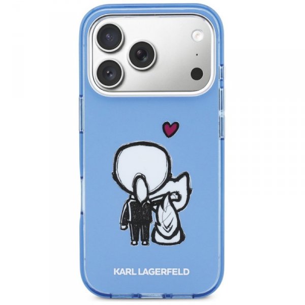 Etui Karl Lagerfeld Karl & Choupette     Back MagSafe do iPhone 17 Pro Max niebieski