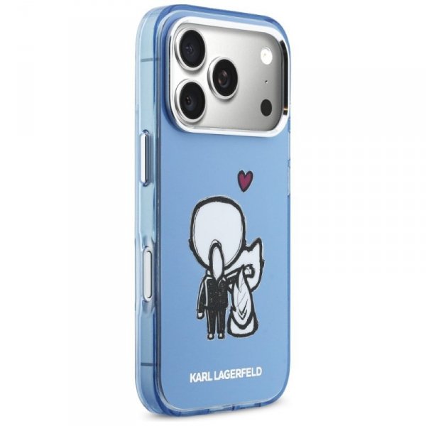 Etui Karl Lagerfeld Karl & Choupette     Back MagSafe do iPhone 17 Pro Max niebieski