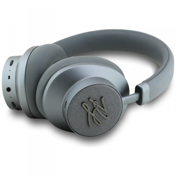 Słuchawki nauszne Karl Lagerfeld Grained Initials Bluetooth ANC szary