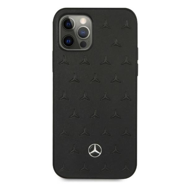 Mercedes MEHCP12LPSQBK iPhone 12 Pro Max6,7&quot; czarny/black hardcase Leather Stars Pattern