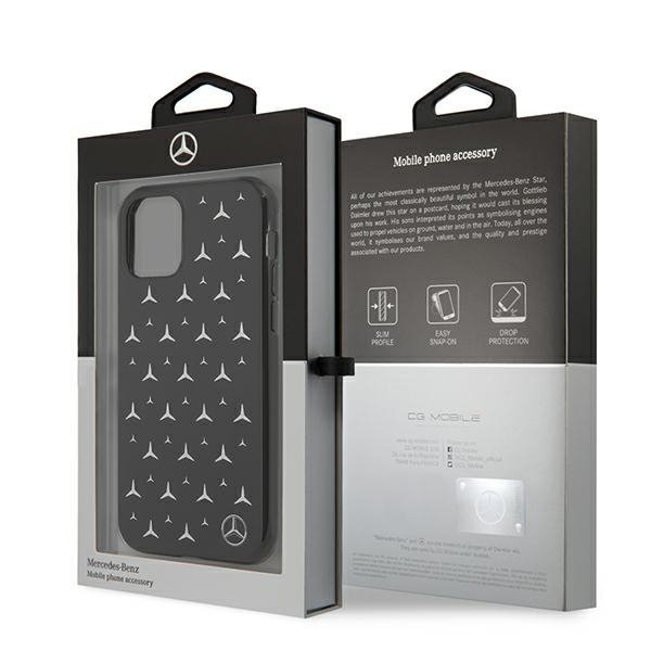 Mercedes MEHCN61ESPBK iPhone 11 / Xr 6,1&quot; czarny/black hardcase Silver Stars Pattern