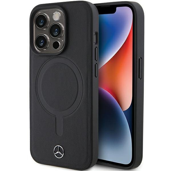 Mercedes MEHMP15X23RCMK iPhone 15 Pro Max 6.7&quot; czarny/black hardcase Smooth Leather MagSafe